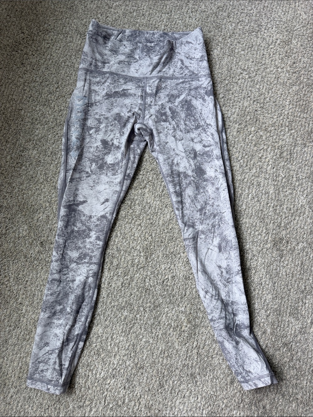 lululemon athletica Gray Marble-Print High-Rise Leggings